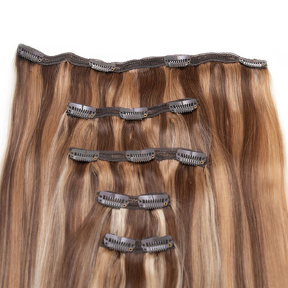 Seamless1 Caramel Blend Piano Colour Human Hair in 5 Piece - shelley and co